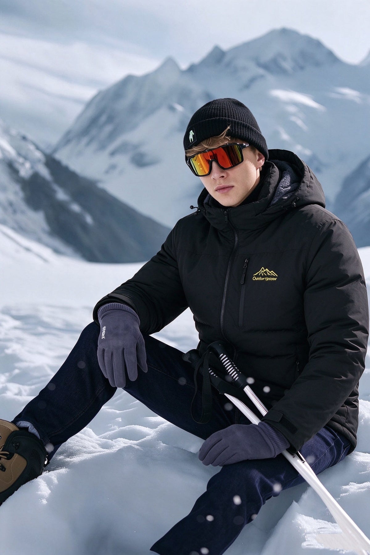 Men's Fleece‑Lined Winter Jacket | Waterproof Windproof Hooded Outdoor Ski Coat M‑6XL